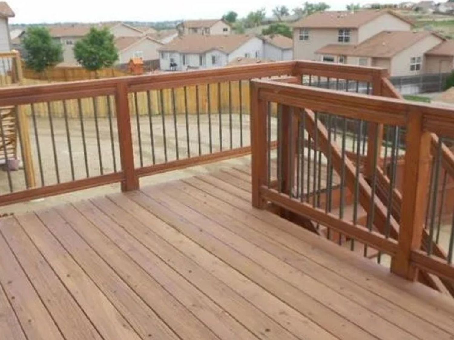 Original 8-by-12-foot redwood deck at a Fountain Valley home